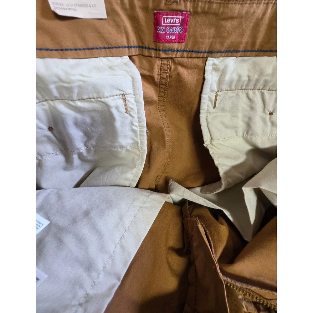 Levi's XX Cargo Taper Pants Mens 36x32 Brown Stretch Canvas NWT